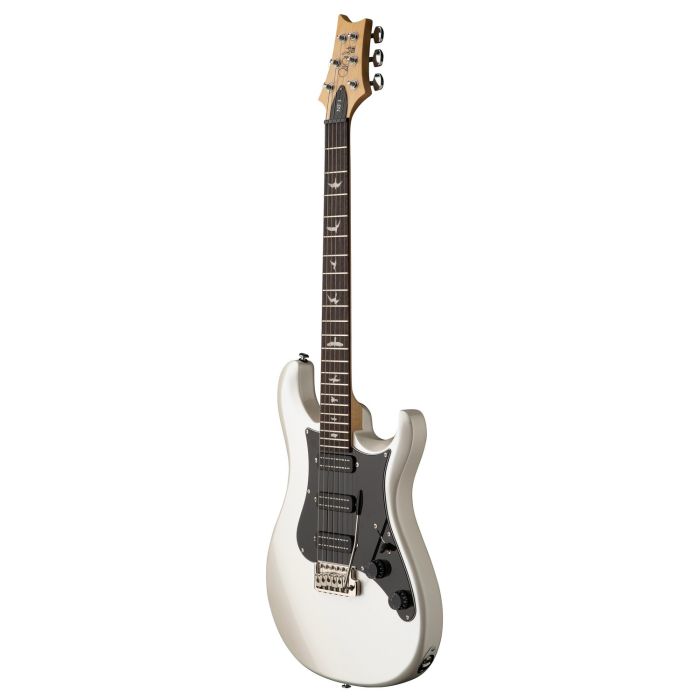 PRS SE NF3 Pearl White Rosewood Fingerboard, angled view