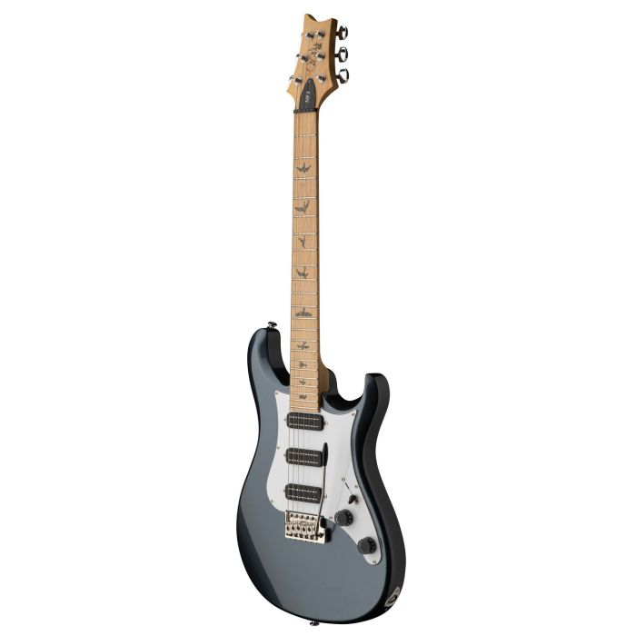 PRS SE NF3 Gun Metal Grey Maple Fingerboard, angled view