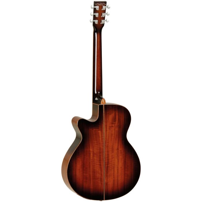 Tanglewood TWX4CEK Super Folk Cutaway Electro Acoustic Guitar Solid Top Koa Back and Sides - Autum Burst Gloss back