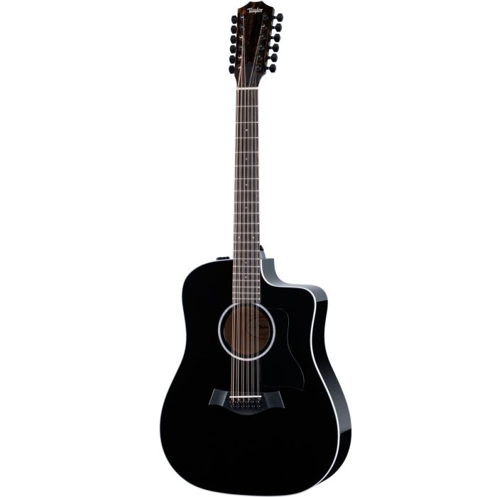 Taylor 250ce-BLK Plus 12-String Electro Acoustic Guitar, Black front view