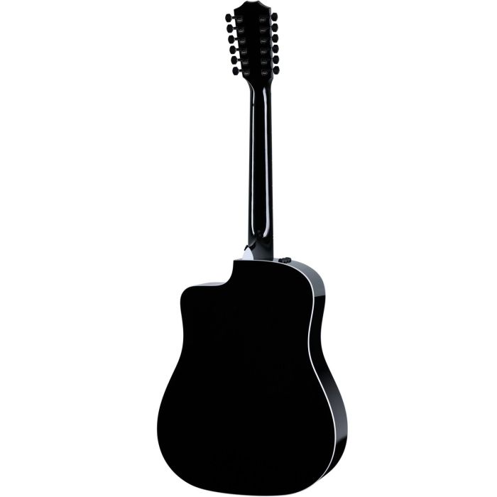 Taylor 250ce-BLK Plus 12-String Electro Acoustic Guitar, Black rear view