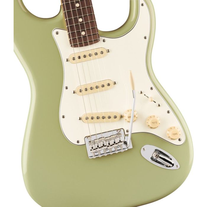 Fender Player II Stratocaster Rw Birch Green, body closeup