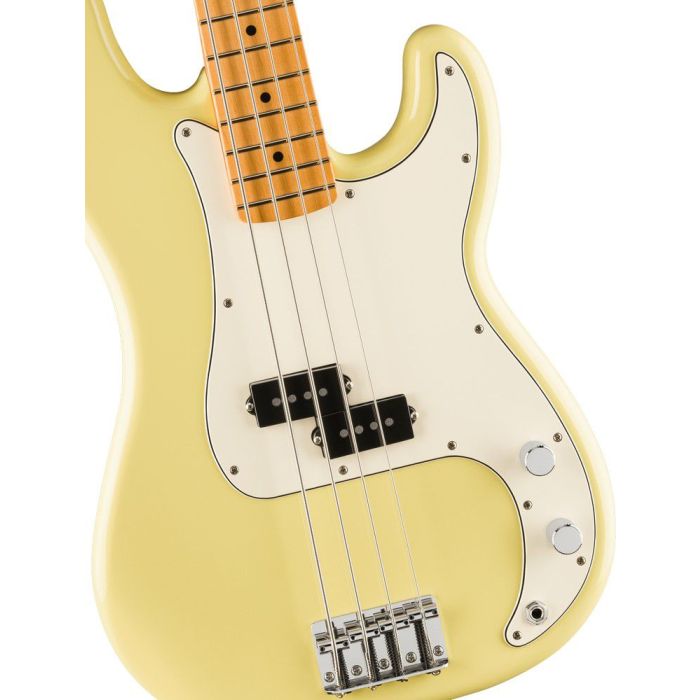 Fender Player II Precision Bass Mn Hialeah Yellow, body closeup