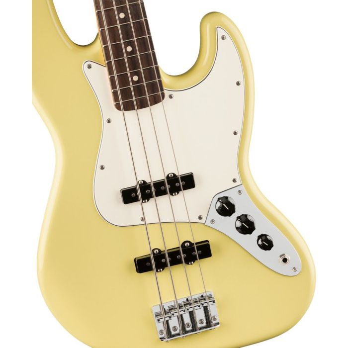 Fender Player II Jazz Bass Rw Hialeah Yellow, body closeup