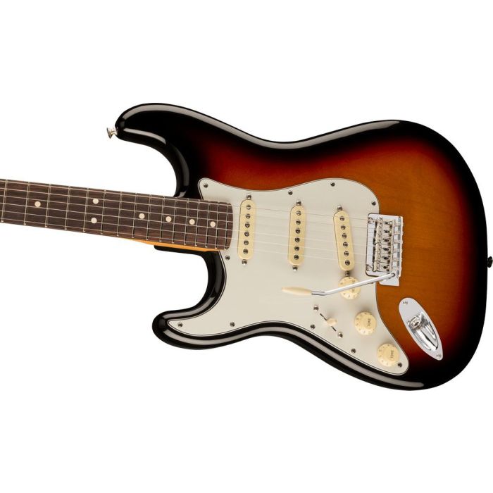 Fender Player II Stratocaster Left hand RW 3 color Sunburst, angled view