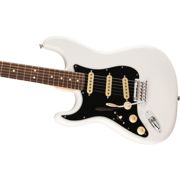 Fender Player II Stratocaster Left hand RW Polar White, angled view