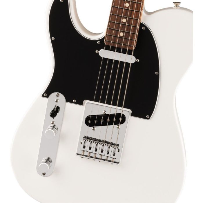 Fender Player II Telecaster Left hand RW Polar White, body closeup