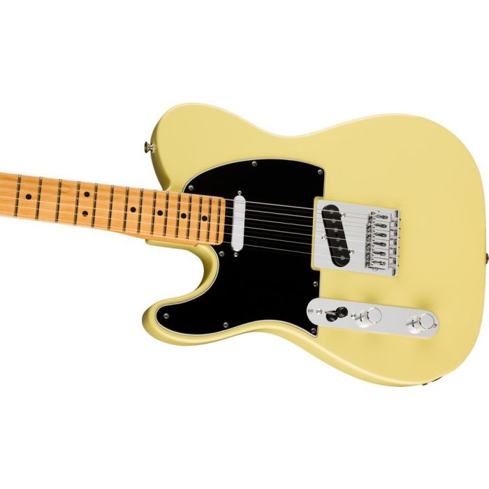 Fender Player II Telecaster Left hand MN Hialeah Yellow, angled view