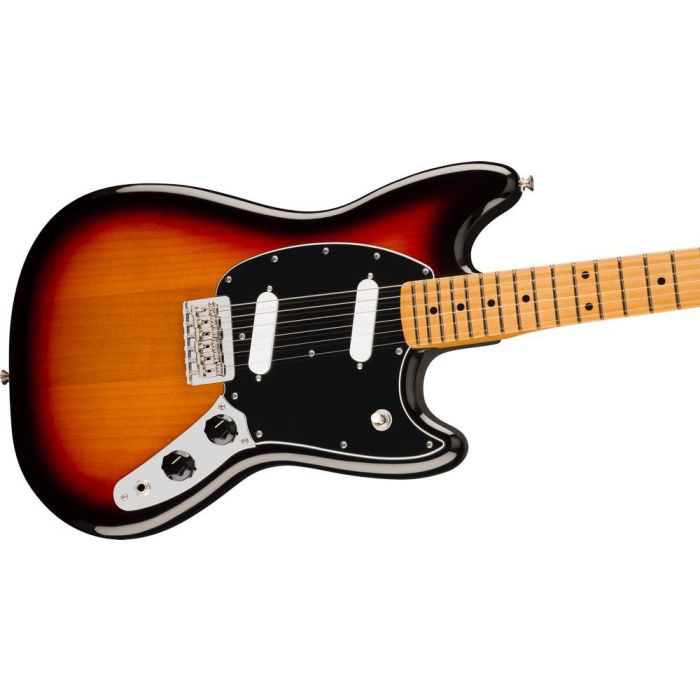 Fender Player II Mustang MN 3 color Sunburst, angled view