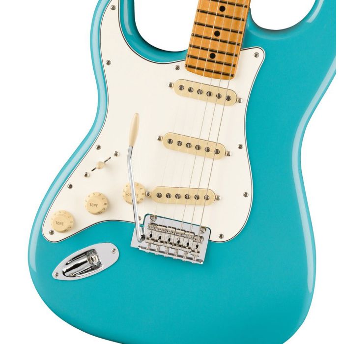 Fender Player II Stratocaster Left-Handed MN, Aquatone Blue body closeup