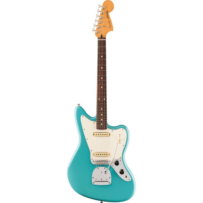 Fender Player II Jaguar Electric Guitar RW, Aquatone Blue front view