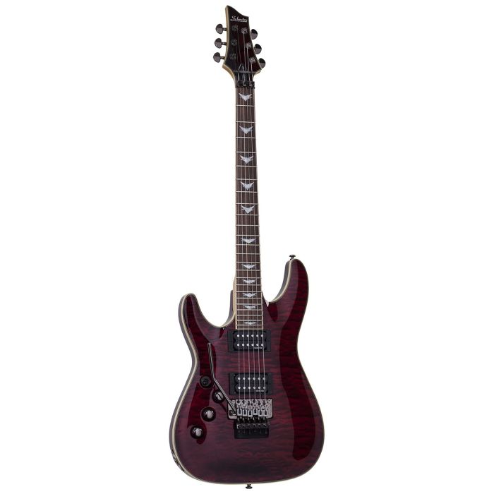 Schecter Omen Extreme-6 Left-Handed FR, Black Cherry front view