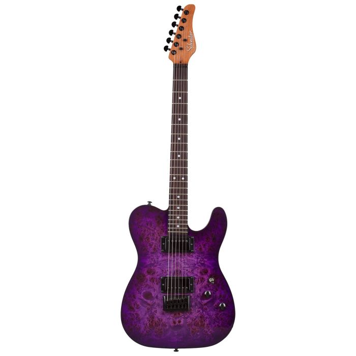 Schecter Pt Standard Purple Burst Burl Electric Guitar, front view