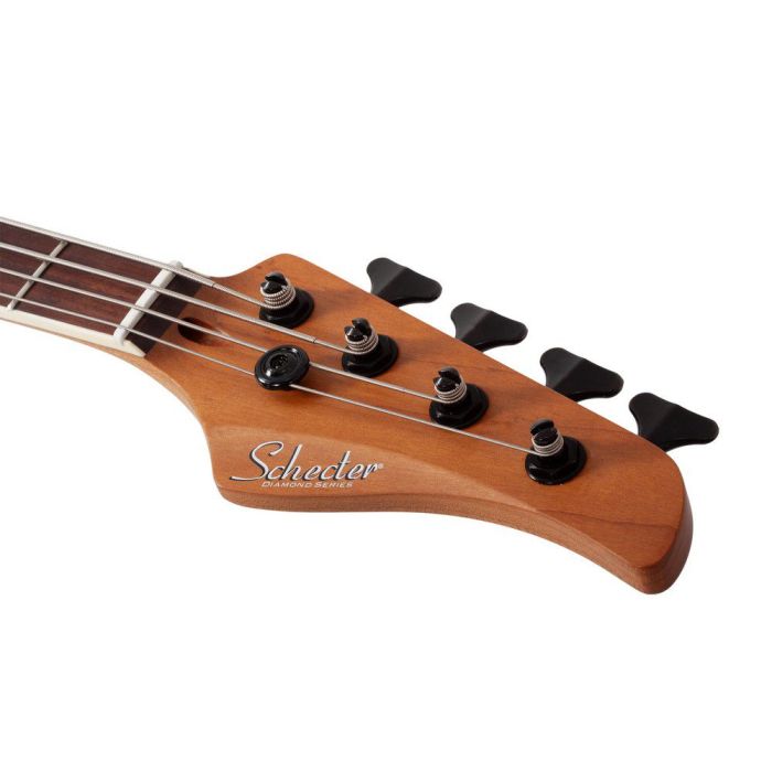 Schecter C 4 Standard Charcoal Satin Bass Guitar, headstock front