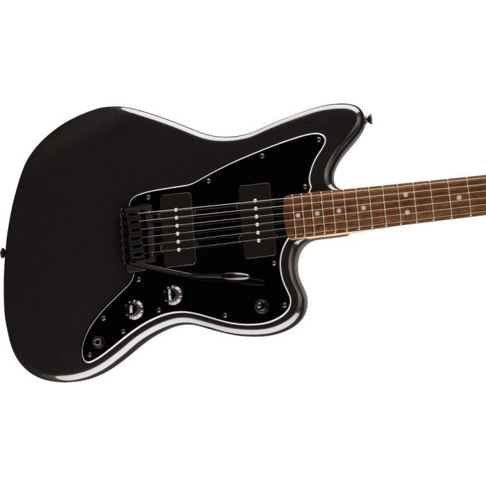 Squier FSR Affinity Series Jazzmaster IL BK PG Metallic Black, angled view