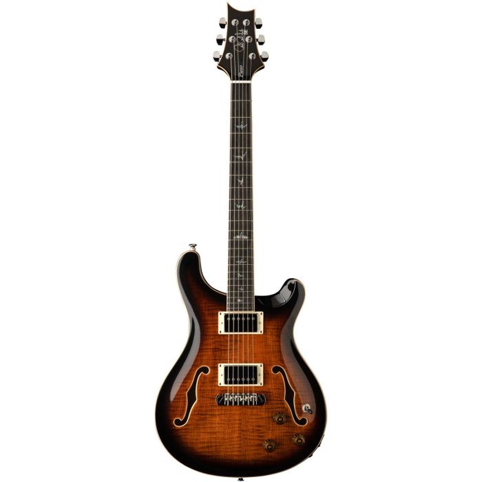 PRS SE Hollowbody II Piezo Orange Tiger Smokeburst, front view