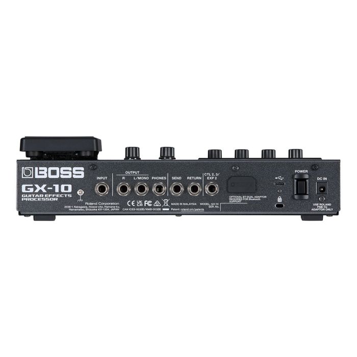 Boss Gx 10 Multi Effects Processor, rear panel view