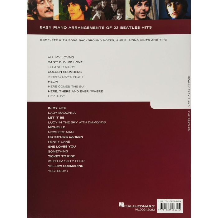 Really Easy Piano: The Beatles - Music Book back