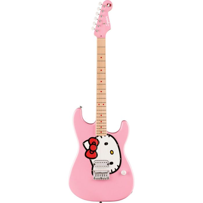 Squier Hello Kitty Stratocaster Pink, front view