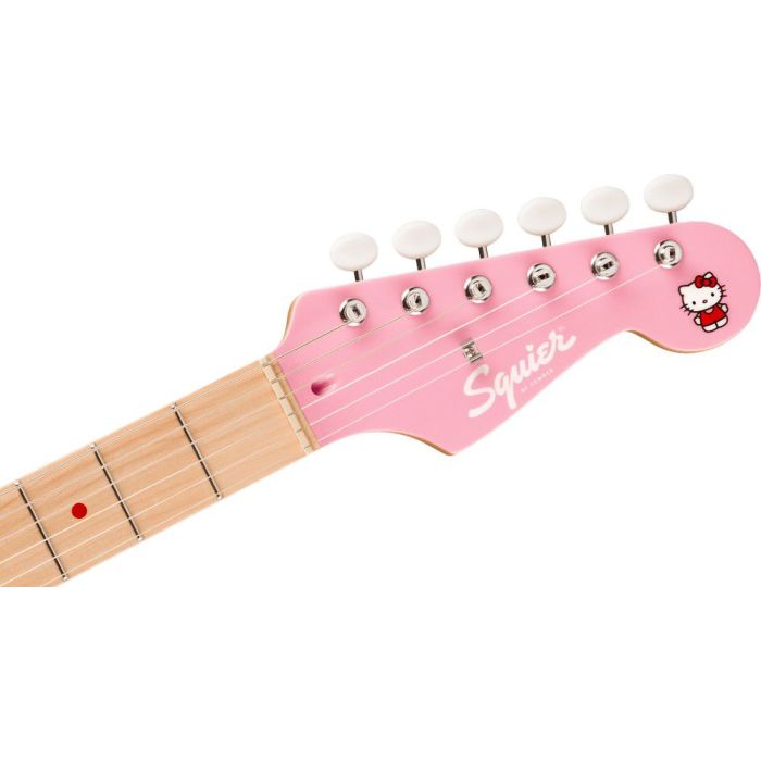 Squier Hello Kitty Stratocaster Pink, headstock front