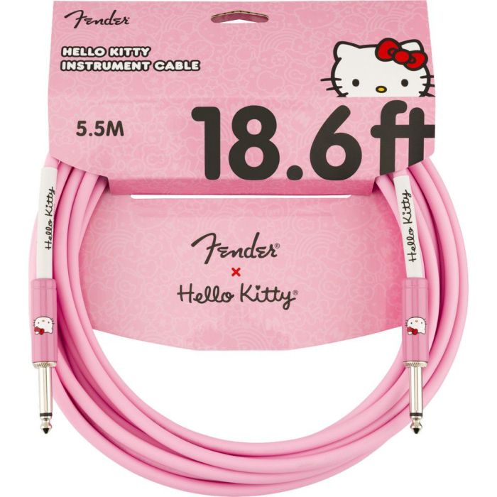 Fender Original 18 6 Foot Cable Hello Kitty Pink, packaged