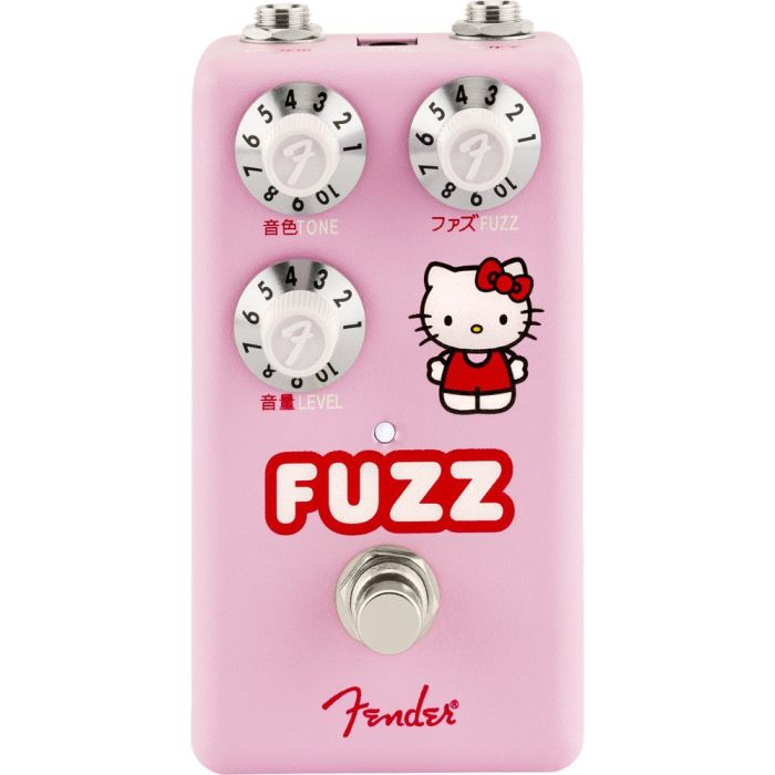 Fender Hello Kitty Fuzz Pedal, top-down view