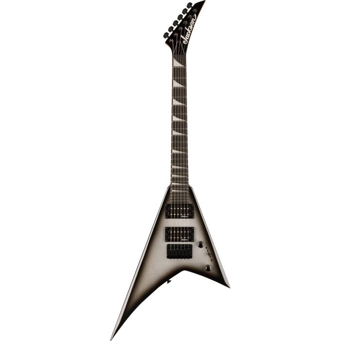 Jackson JS Rhoads Minion JS1X Silver Burst, front view