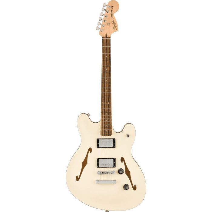 Squier Affinity Starcaster Deluxe, Olympic White front view