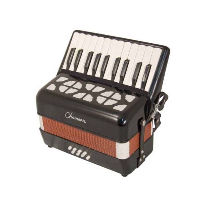 Chanson Piano Accordion 8 Bass Black front view