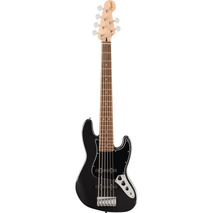 Squier Affinity Series Jazz Bass VI IL Black PG, Black Metallic front view