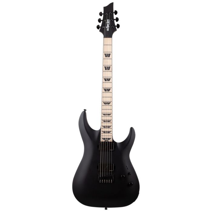 Schecter C-1 SLS Custom Electric Guitars, Satin Black front view