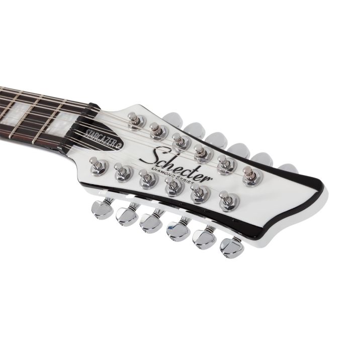 Schecter Stargazer-12 Gloss White Electric Guitar headstock