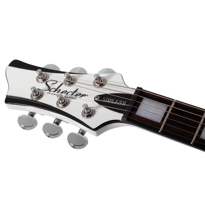 Schecter Stargazer-6 Gloss White Left Handed Electric Guitar headstock