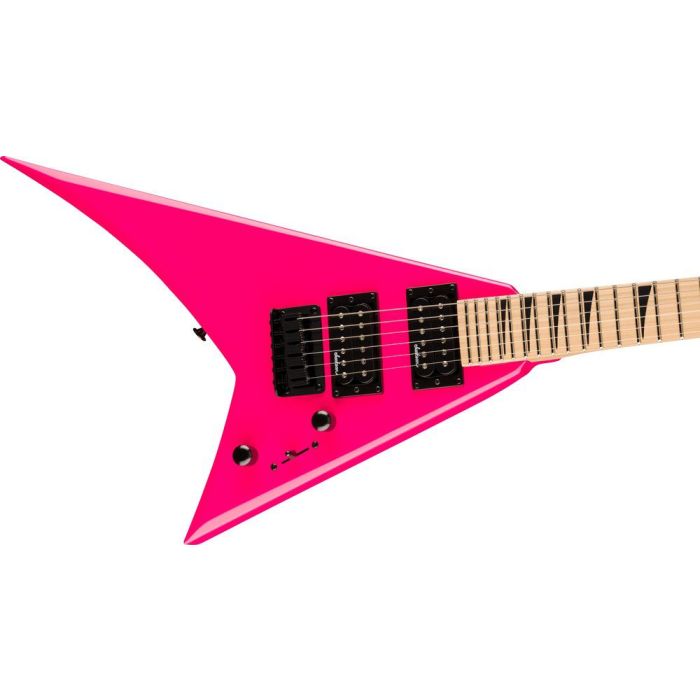 Jackson JS1X JS Series Rhoads Minion MN, Neon Pink angled view