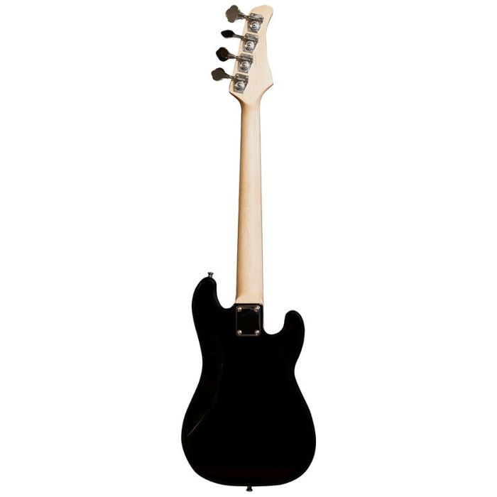 Antiquity AQ-PB Three-Quarter Size Mini Bass Guitar, Black LH back