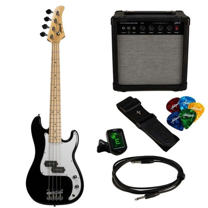 Antiquity Mini PB Three-Quarter Size Bass & Amp Pack - Black