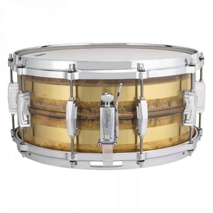 Ludwig LB552RS 14x6.5 Raw Bronze Stripe Snare throw off