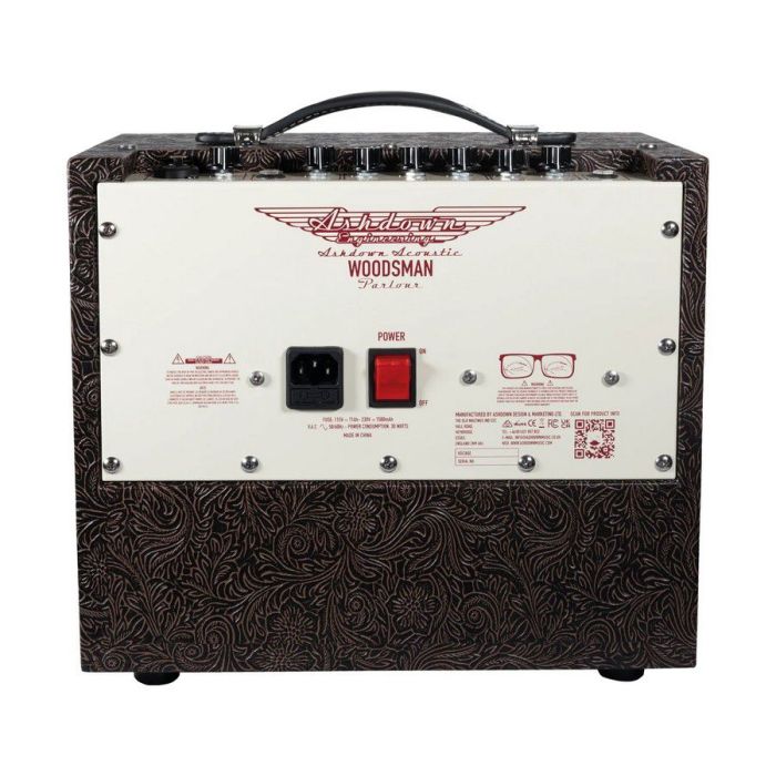 Ashdown Woodsman Parlour 25w Acoustic Amplifier, rear view