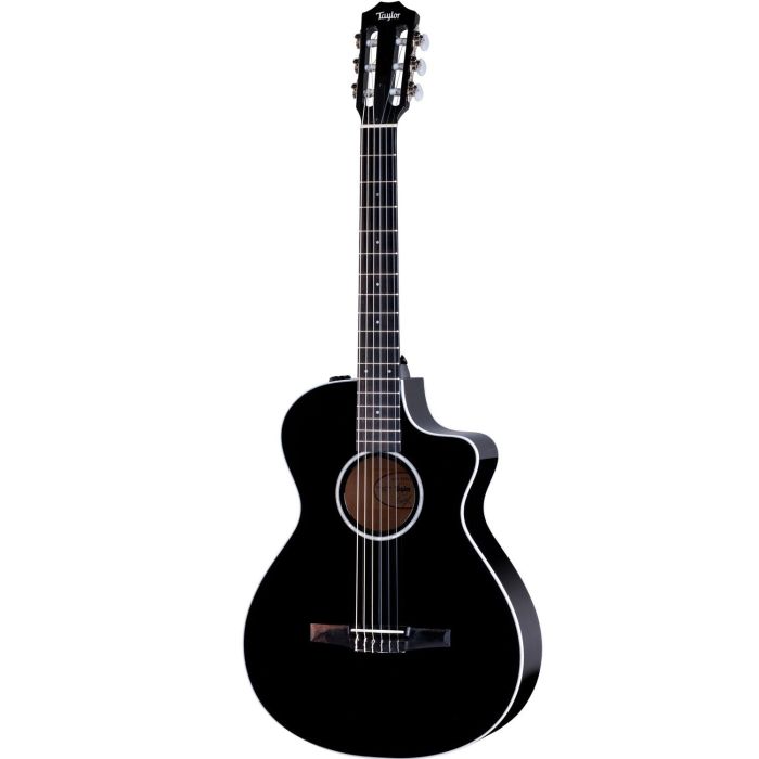 Taylor 212ce-N BLK Plus LTD Edition Electro-Acoustic Classical Guitar, Black front view