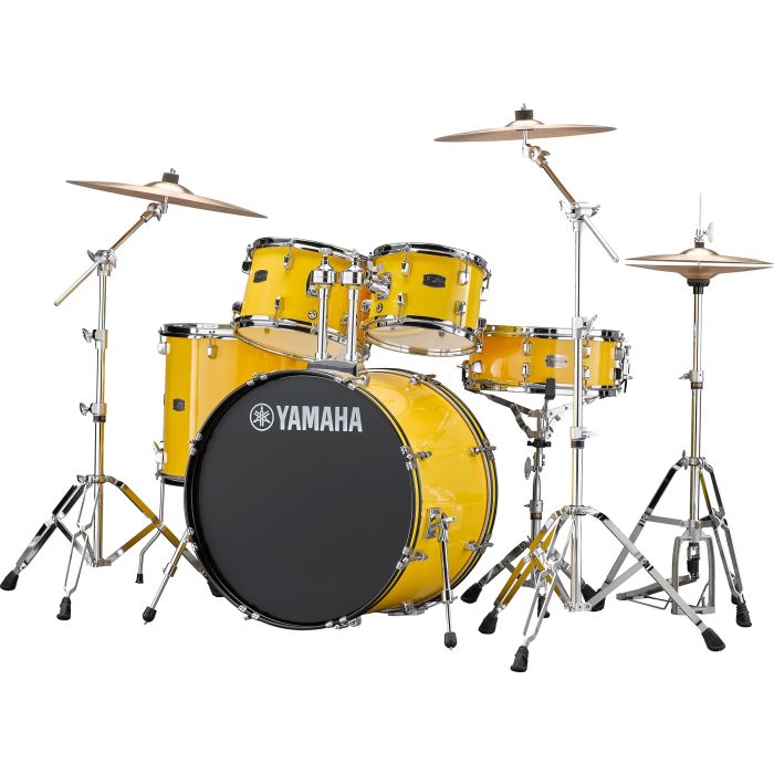 Yamaha Rydeen 22" Drum Kit with Hardware and Cymbals in Mellow Yellow Angle