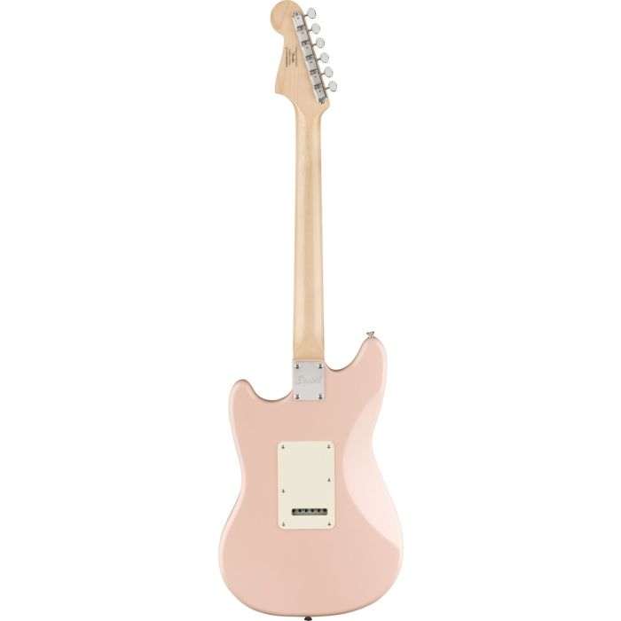 Full rear view of a Squier Paranormal Cyclone Guitar, Shell Pink