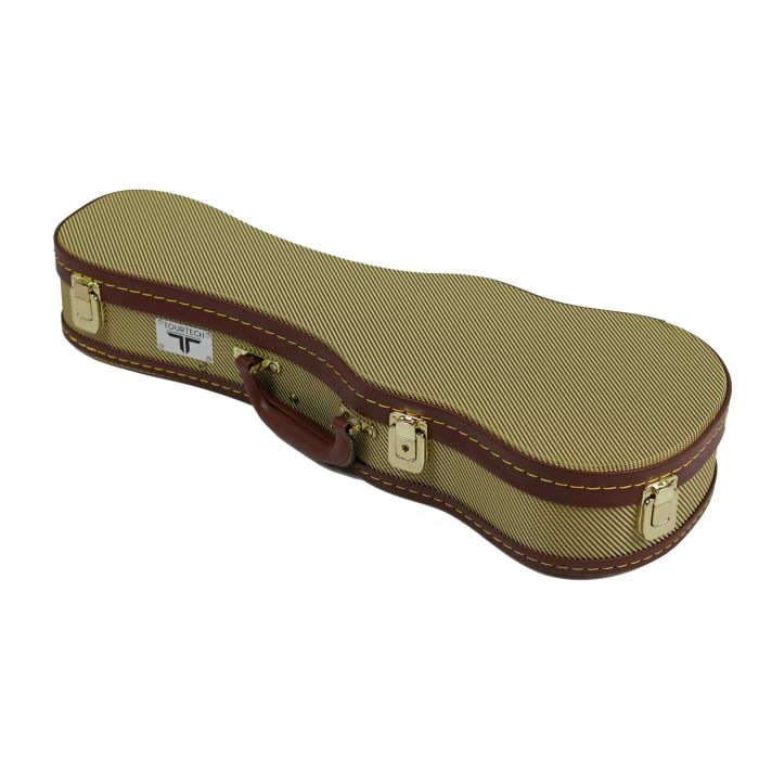 TOURTECH TTC-UKSGD Soprano Ukulele Case Gold Tweed