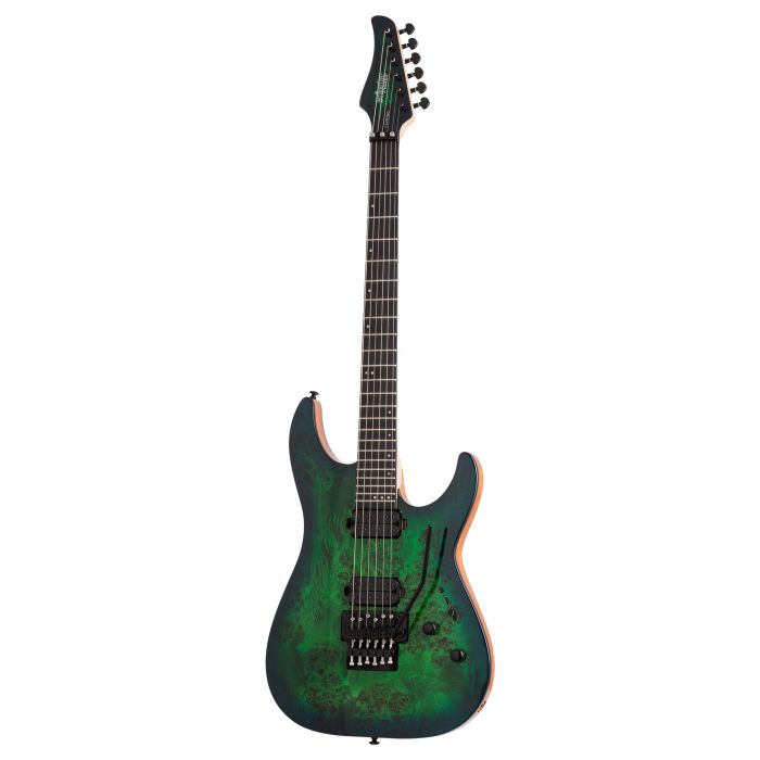 Schecter C-6 FR Pro Electric Guitar in Aqua Burst with Floyd Rose