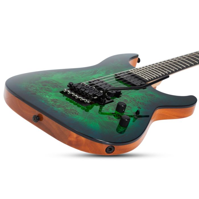 Schecter C-6 FR Pro Electric Guitar in Aqua Burst with Floyd Rose