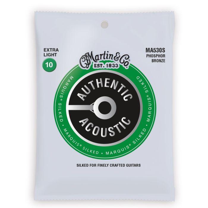 Martin Authentic Acoustic Marquis Silked Phosphor Bronze Extra Light Guitar Strings