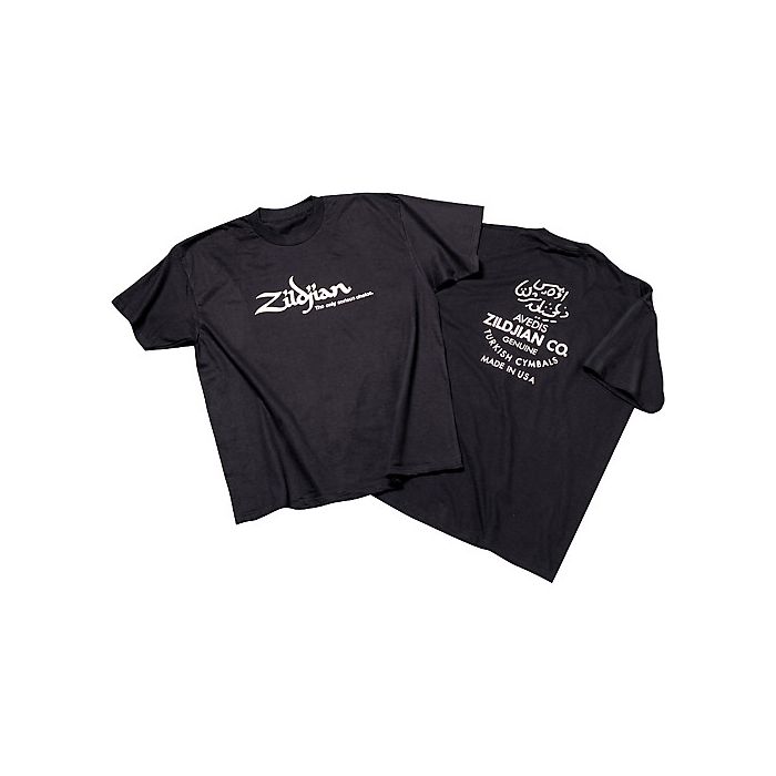 Zildjian Class Black Logo T-Shirt Medium Front and Back