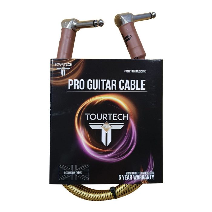 TOURTECH Pro Angled Braided Tweed 2ft Guitar Cable