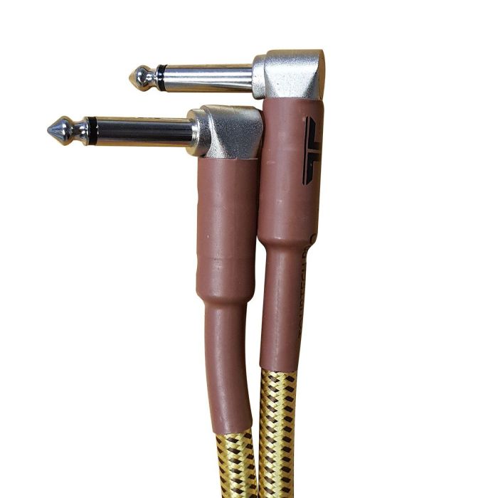 TOURTECH Pro Angled Braided Tweed 2ft Guitar Cable Connectors