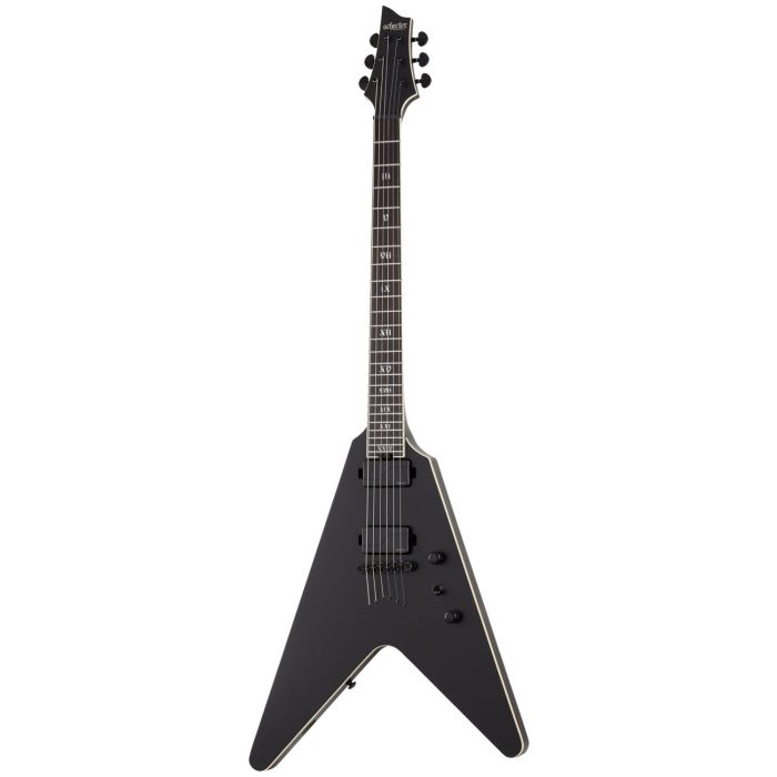 Schecter V-1 SLS Elite Evil Twin Satin Black Electric Guitar