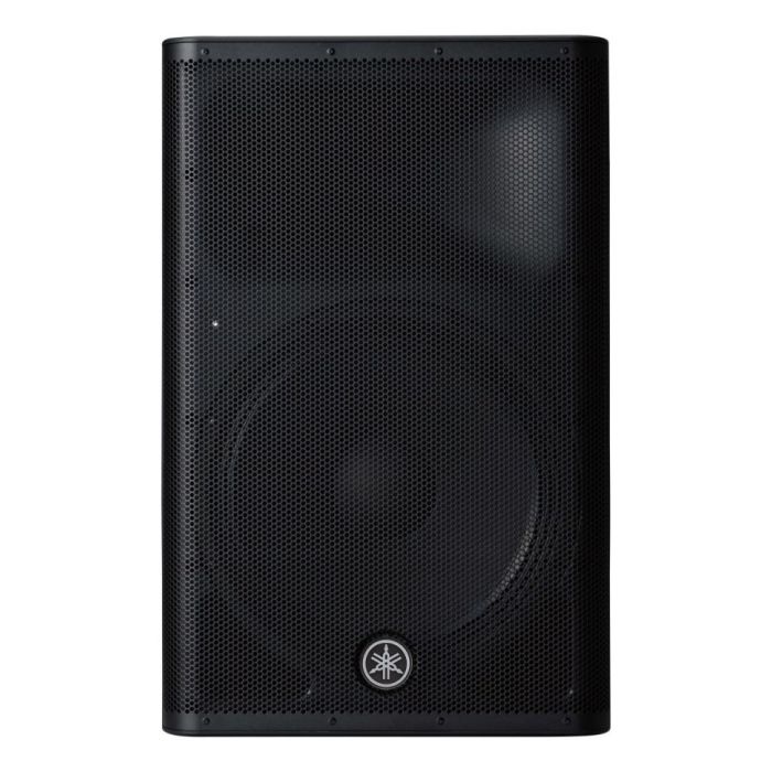 Front view of a Yamaha DXR15 MKII Active PA speaker